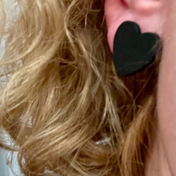 Heart Shaped Stud Earrings - Picture 3 of 4